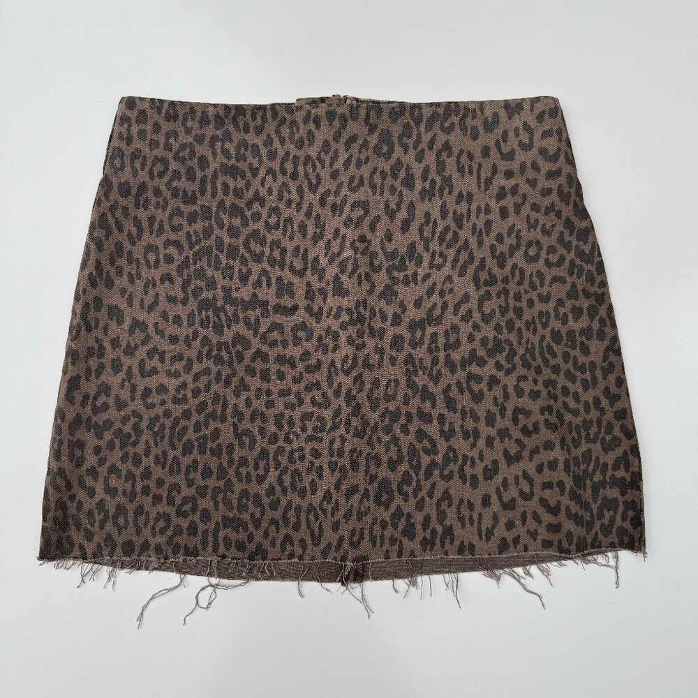 PISTOLA Animal Print Frayed Hem Mini Skirt, Size S, new without tag